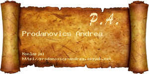 Prodanovics Andrea névjegykártya
